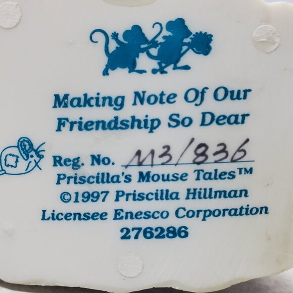 Priscilla's Mouse Tales Making Note of Our Friendship, So Dear Figurine - Picture 10 of 10